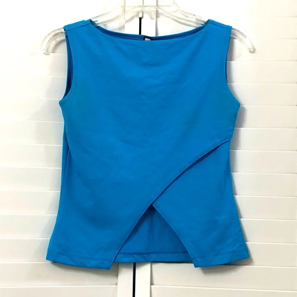 Forever 21 blue top w/belly button cut out Size L —#086 - Picture 2 of 13